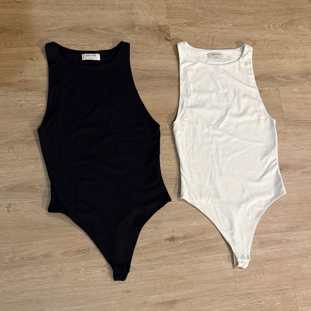 Babaton Black and White Contour Bodysuit